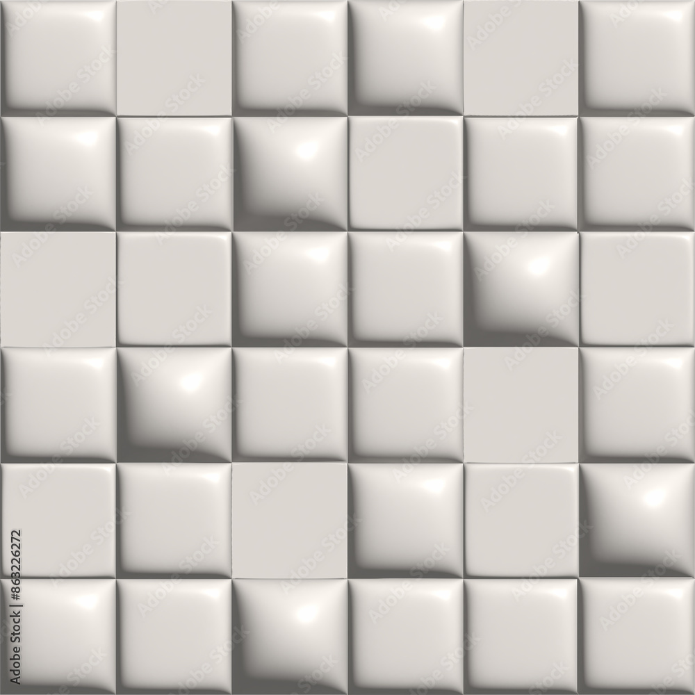 3D illustration design of white symmetrical squares 3D illustration design of white symmetrical squares