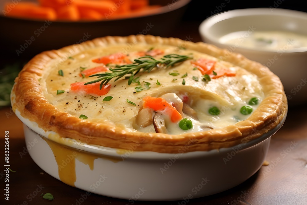 Chicken pot pie fresh from oven. Chicken pot pie fresh from oven.