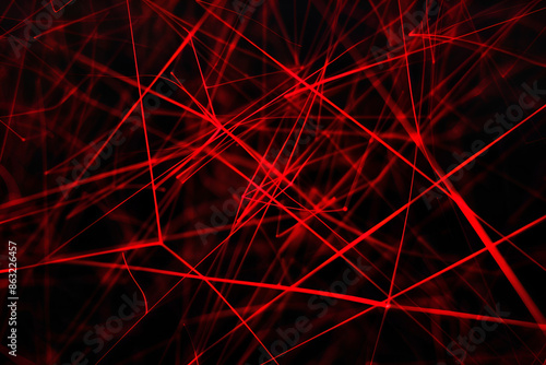  Abstract Red Lines On Dark Background
