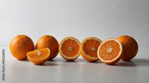 Ripe Orange on a White Background photo