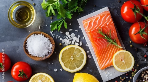 Wallpaper Mural Raw and Fresh Ingredients for Healthy Food Flat Lay. Torontodigital.ca