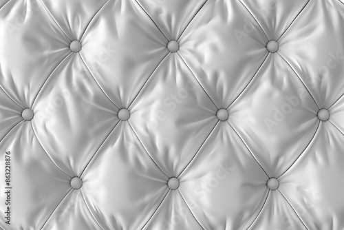 seamless subtle white diamond tufted upholstery pattern background texture overlay abstract soft puffy quilted sofa cushions or headboard displacement bump or height map 3d rendering