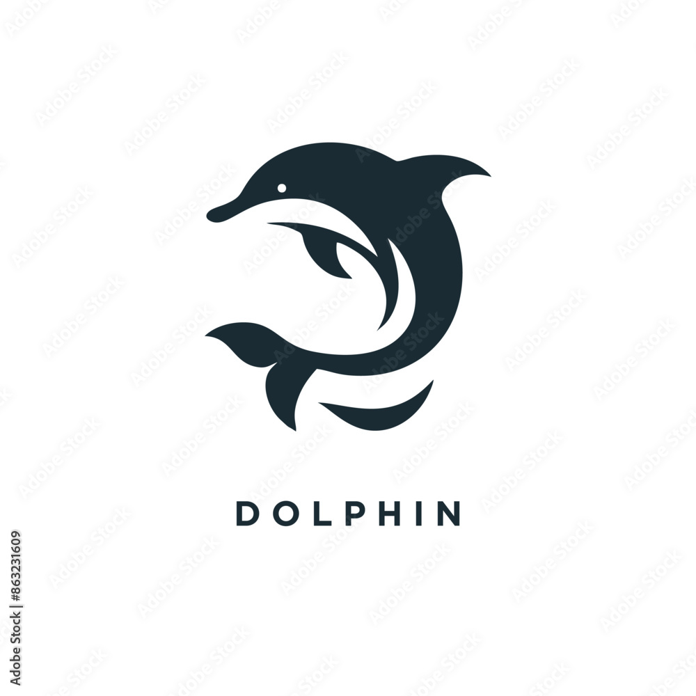 Obraz premium dolphin logo design icon template