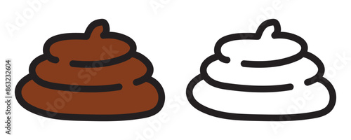Poop line icon. Dog turd stroke symbol