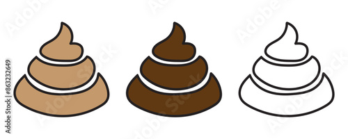 Poop line icon. Dog turd stroke symbol