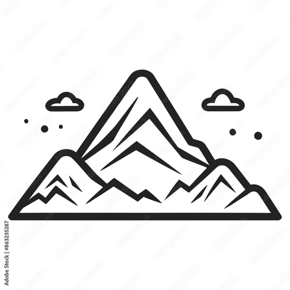 mountain peaks with clouds, a minimalist black and white landscape mountain peaks with clouds, a minimalist black and white landscape