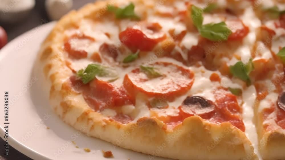 pizza with salami and melted cheese pizza with salami and melted cheese