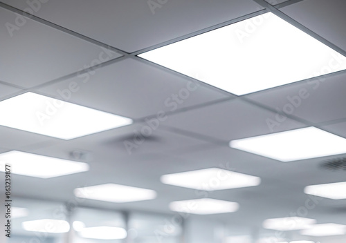 LED Panel Lights in Tiled Ceiling