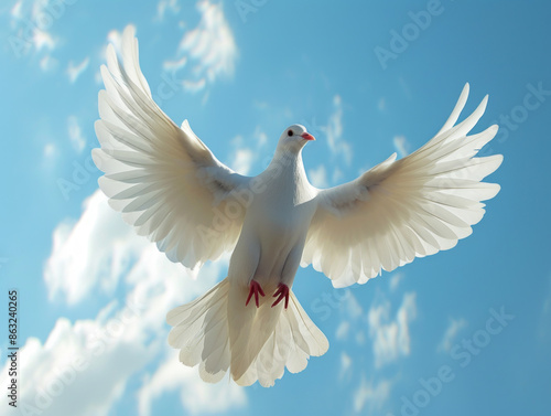 White Dove with wide open wings © Birgit Reitz-Hofmann