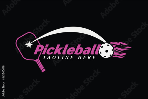 pickleball logo vector graphic for any business especially for sport team, club, community.