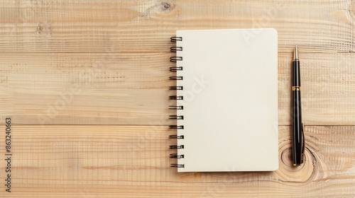 Minimalist Desk and Notebook