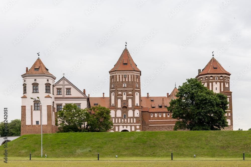 Mir Castle Complex in summer on a gloomy day Mir Castle Complex in summer on a gloomy day