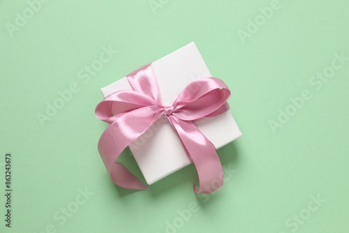 Beautiful gift on a colored background