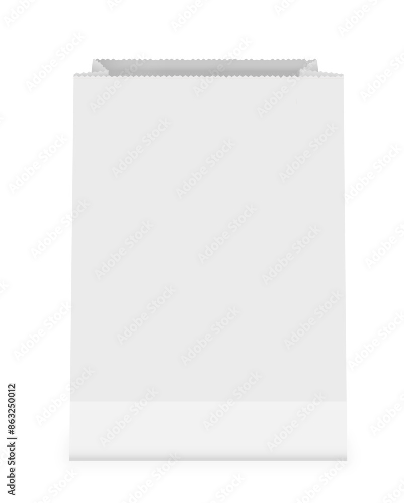 tall white paper bag with zig zag top tall white paper bag with zig zag top