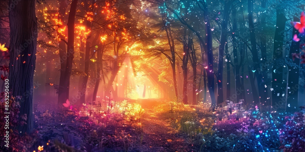 Fototapeta premium Enchanted Forest with a Mystical Glow.