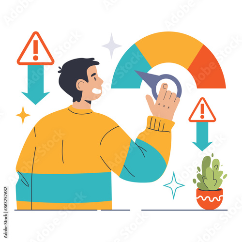 Risk Minimization concept. Flat vector illustration