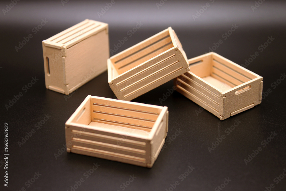 Miniature Wood Crates for Tiny Model Display or Village Miniature Wood Crates for Tiny Model Display or Village