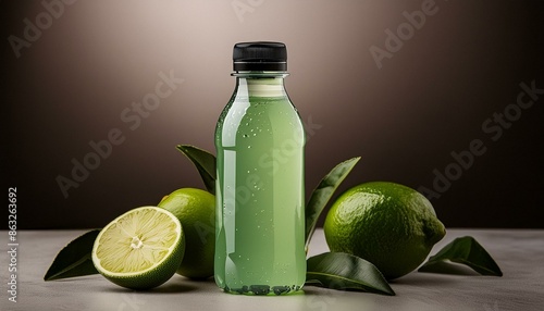 lemon lime powerade sports drink bottle isolated on white background product photo photo