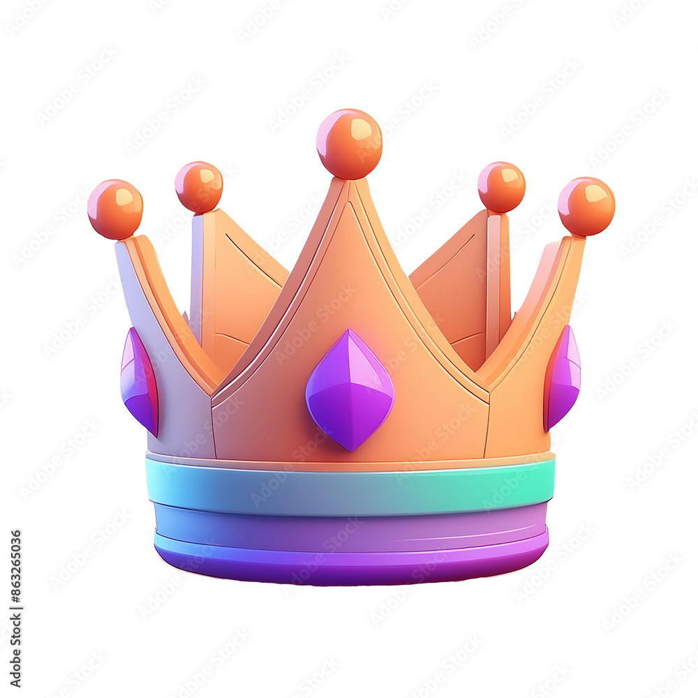 3D Illustration of a shiny crown isolated. 3D Illustration of a shiny crown isolated.