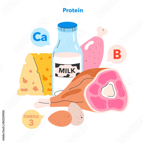 Healthy Snacking. Flat Vector Illustration