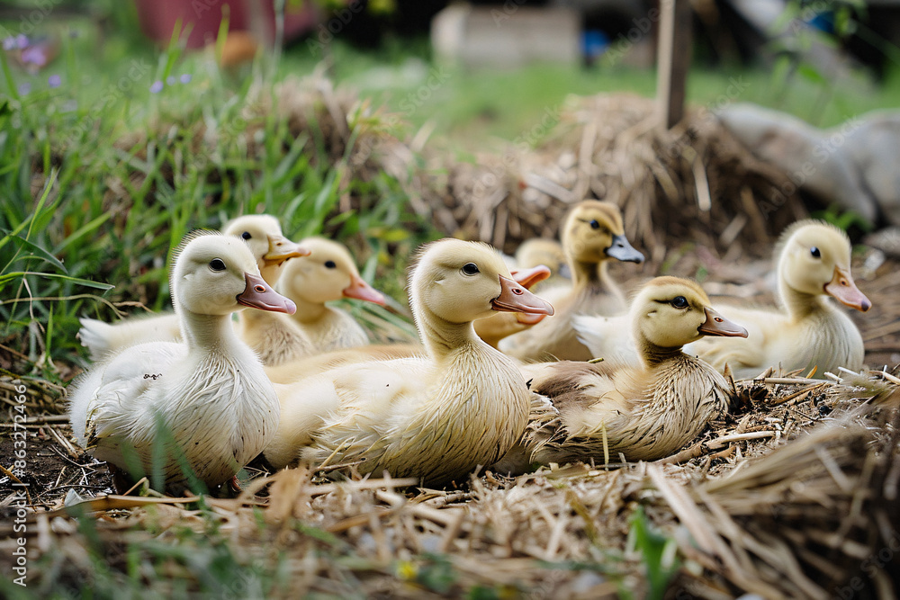 cute dirty white ducks on the farm cute dirty white ducks on the farm