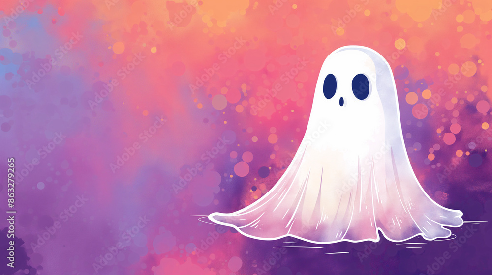 little ghost halloween concept, copy space little ghost halloween concept, copy space