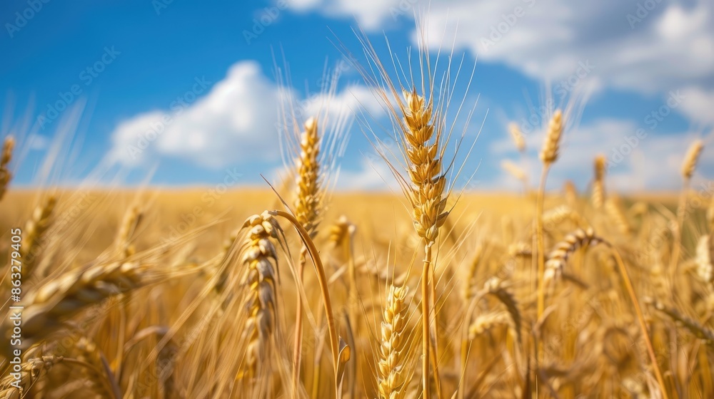 Fototapeta premium Fertile wheat fields treated with manure