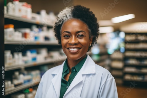 Portrait of a middle aged female pharmacy worker