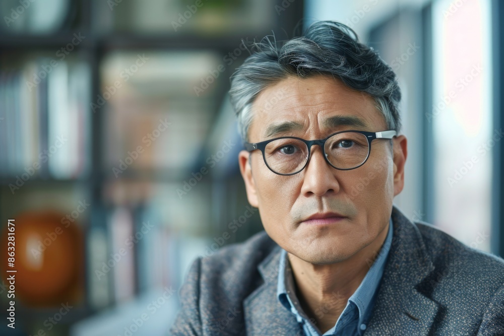 Portrait of a middle aged male accountant Portrait of a middle aged male accountant