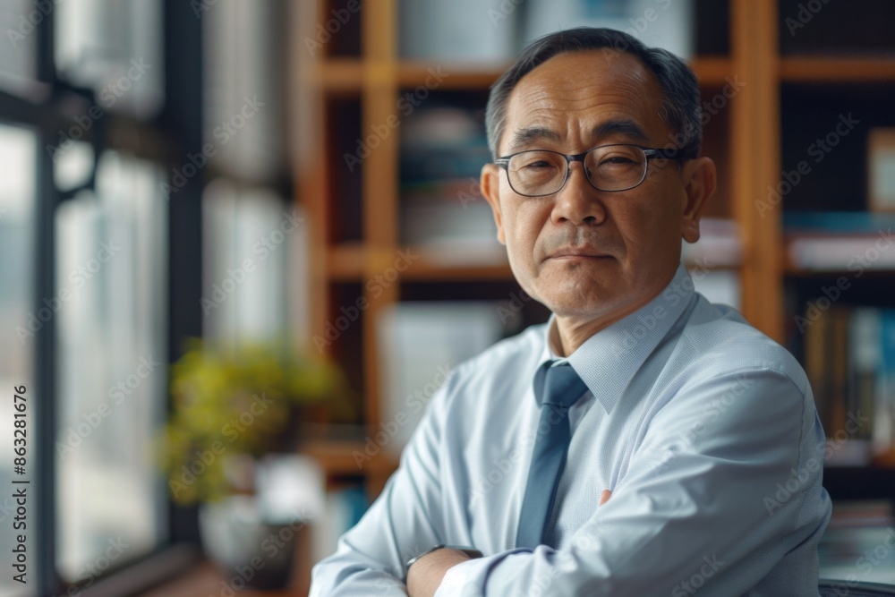 Portrait of a middle aged male accountant Portrait of a middle aged male accountant