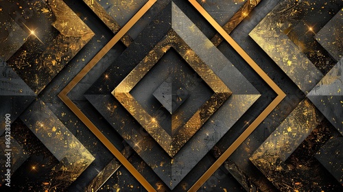 A gold and black design with a lot of gold and black