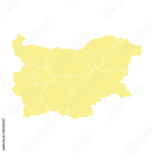 Silhouette and colored (creamy) bulgaria map