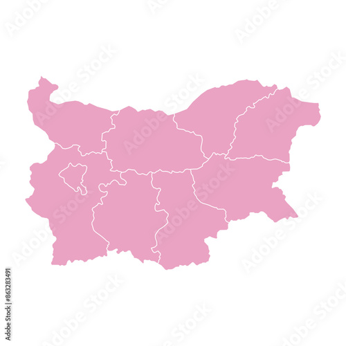 Silhouette and colored (pink) bulgaria map