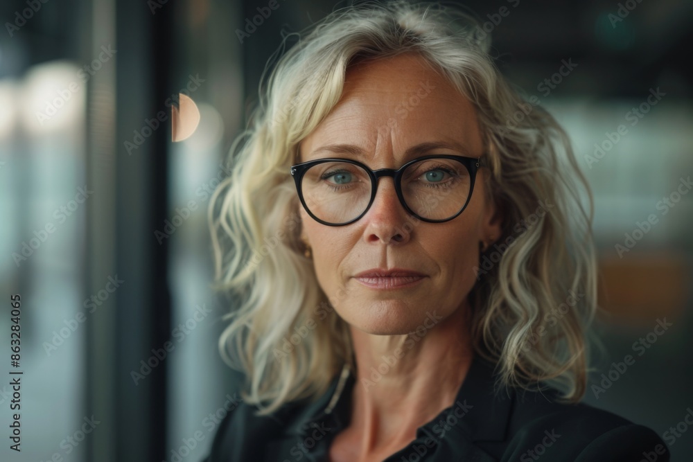 Portrait of a middle aged female accountant Portrait of a middle aged female accountant