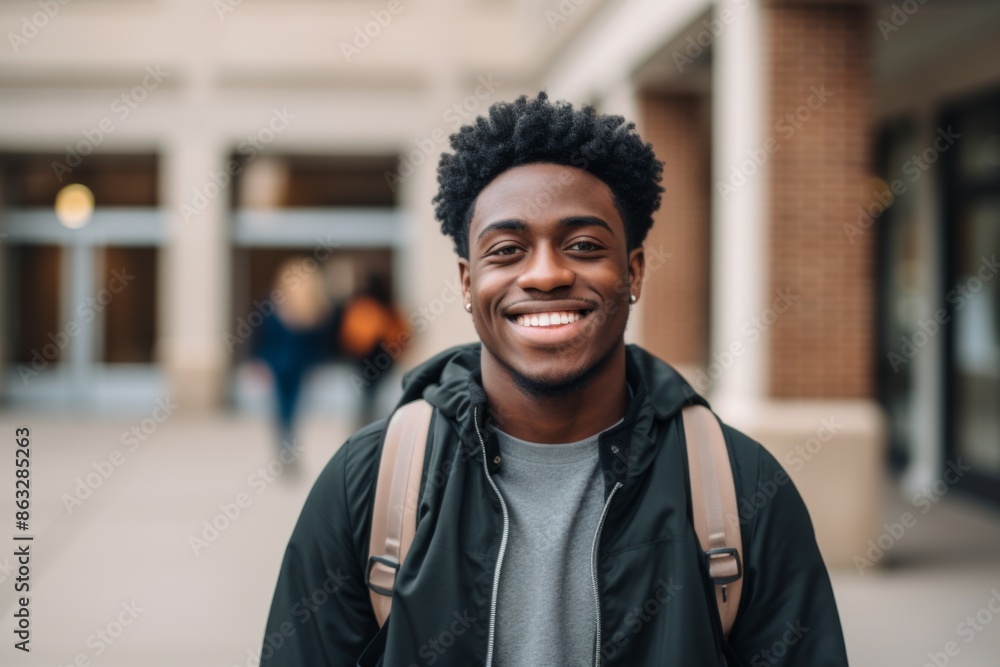 Portrait of a smiling young male student on college campus Portrait of a smiling young male student on college campus