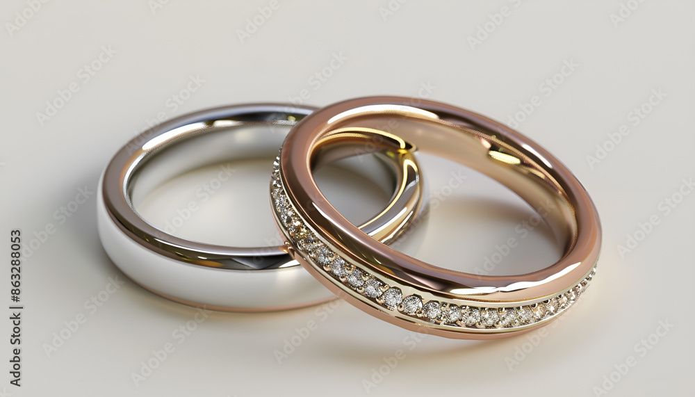 Wedding rings on grey background Wedding rings on grey background