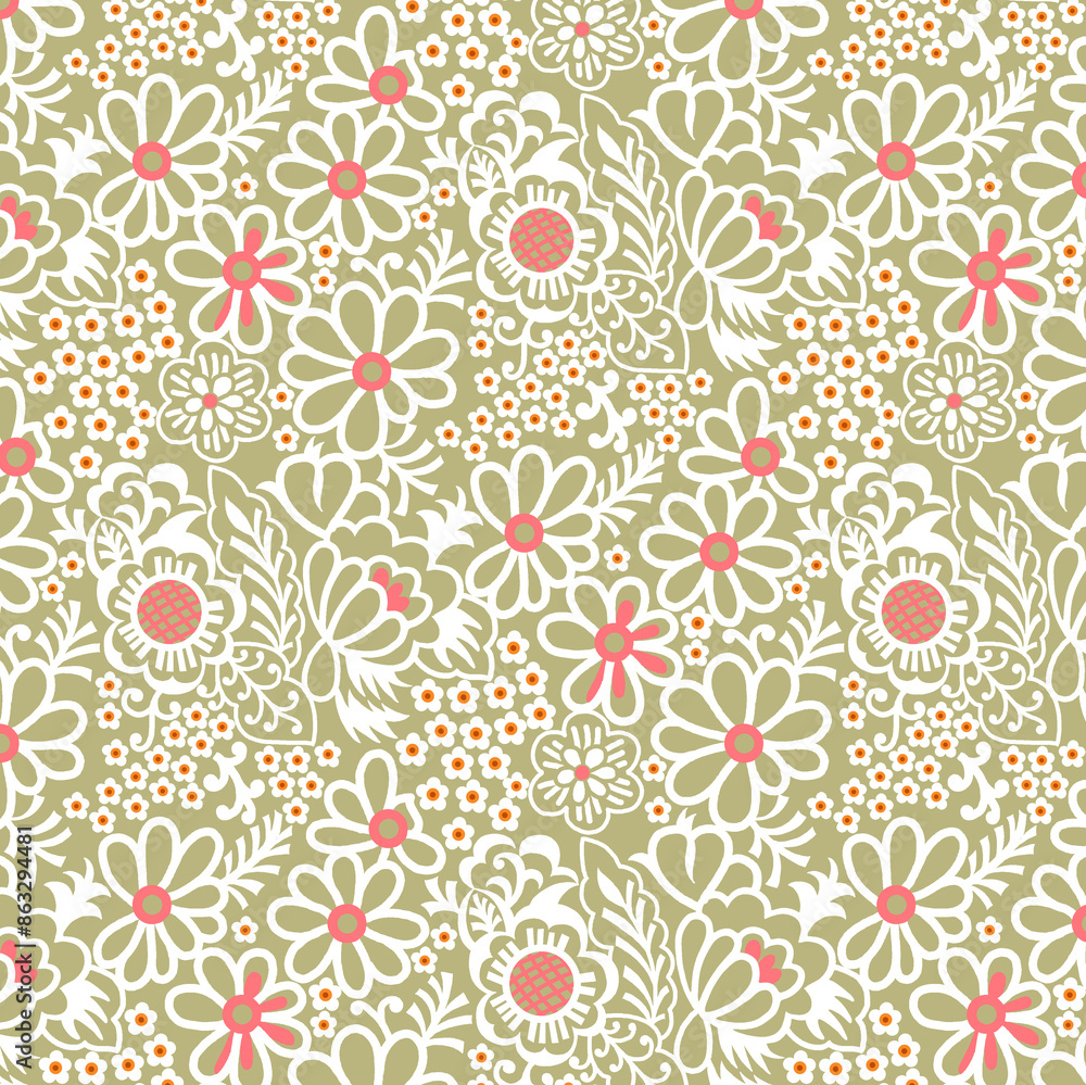 1970's retro seamless floral pattern 1970's retro seamless floral pattern