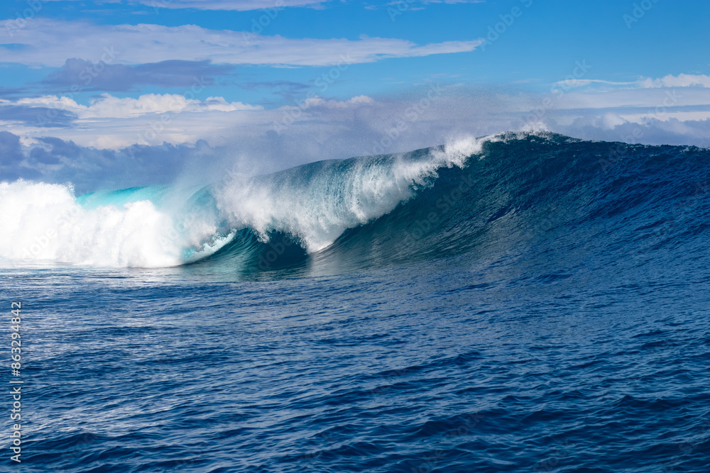 Monster waves at Teahupoo, Tahiti, French Polynesia - a world famous spot for surfing championships. The village of Teahupoo is known as “The end of the road” because the road from Papeete ends there. Monster waves at Teahupoo, Tahiti, French Polynesia - a world famous spot for surfing championships. The village of Teahupoo is known as “The end of the road” because the road from Papeete ends there.