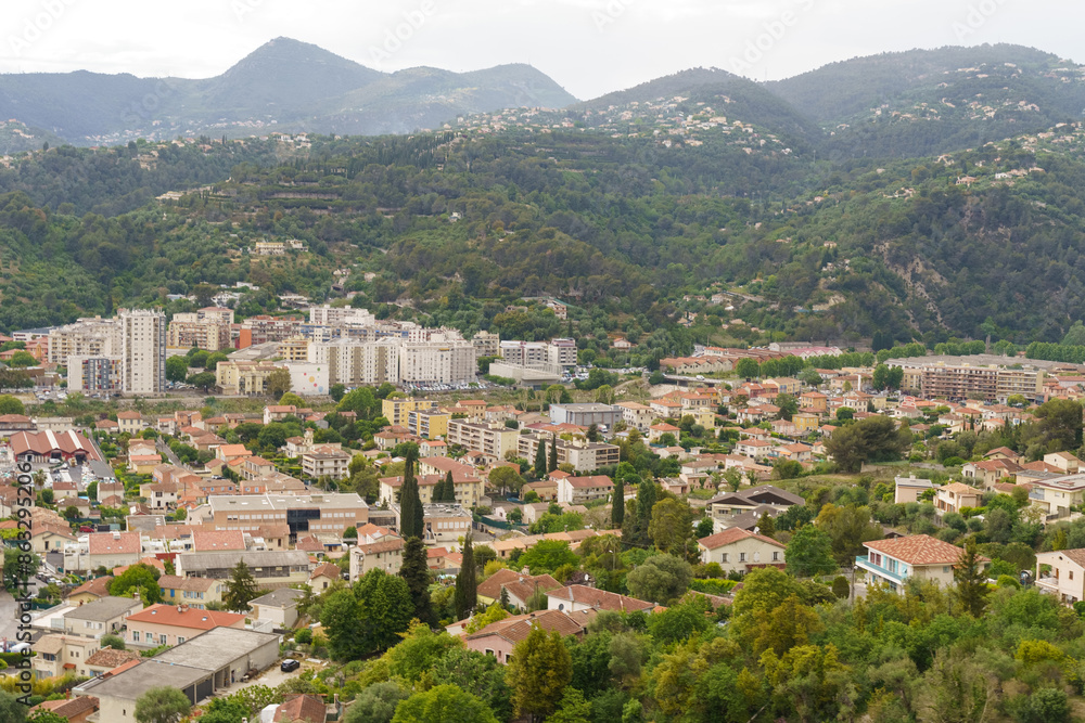 A Mountainous View of a Town in the French Riviera A Mountainous View of a Town in the French Riviera