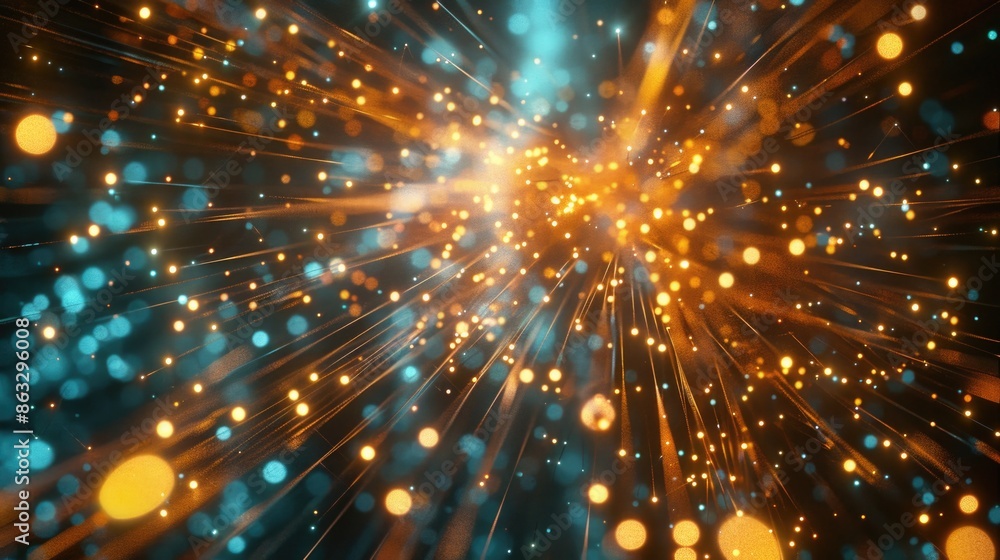 Naklejka premium A creative display of lights suspended in mid-air