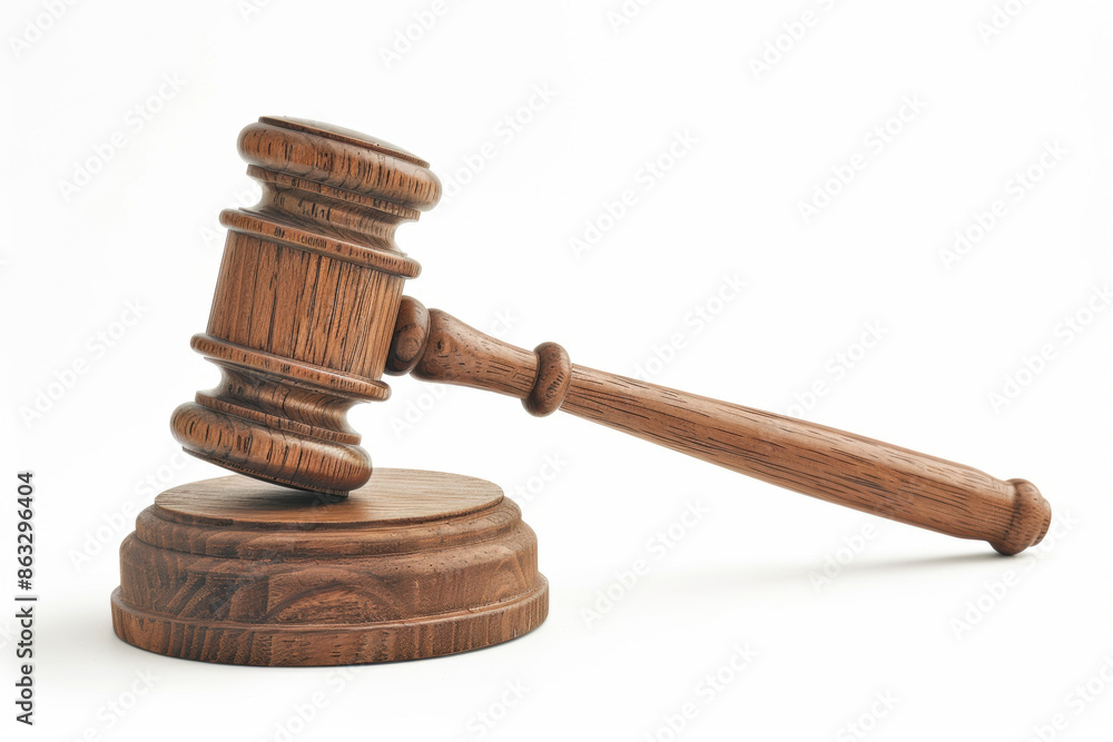 Wooden judge's gavel on white background. Justice, law and authority symbol. Legal services, court-related articles and judicial concepts. Wooden judge's gavel on white background. Justice, law and authority symbol. Legal services, court-related articles and judicial concepts.