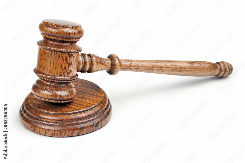 Wooden judge's gavel on white background. Justice, law and authority symbol. Legal services, court-related articles and judicial concepts. Wooden judge's gavel on white background. Justice, law and authority symbol. Legal services, court-related articles and judicial concepts.