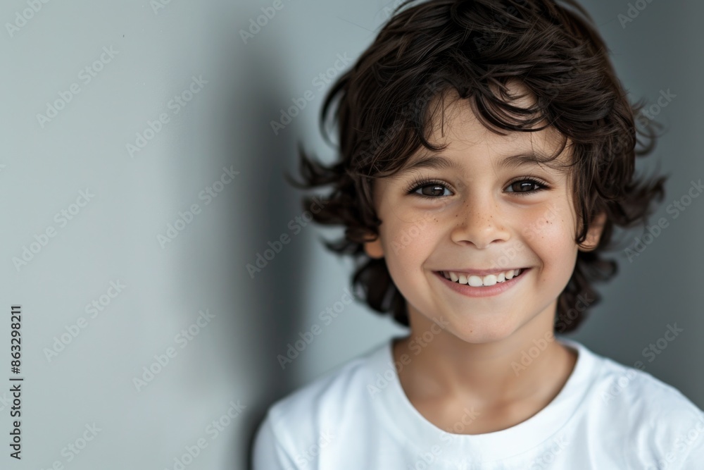 A happy young boy smiles while brushing his teeth, showing good oral hygiene habits A happy young boy smiles while brushing his teeth, showing good oral hygiene habits