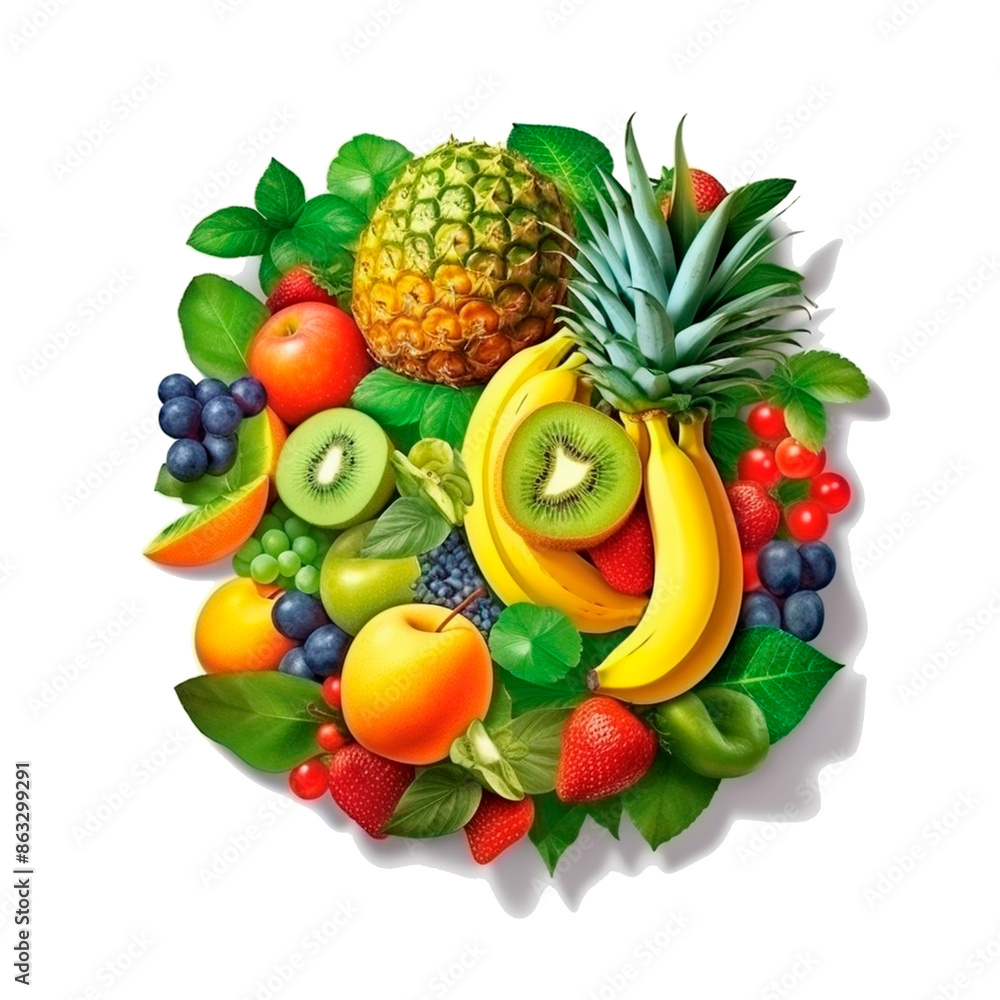 Image of Floral Various Fruits, for Stickers, T-shirt Print, Cap, Mug, Slippers, Mousepad, with Transparent Background PNG Image of Floral Various Fruits, for Stickers, T-shirt Print, Cap, Mug, Slippers, Mousepad, with Transparent Background PNG