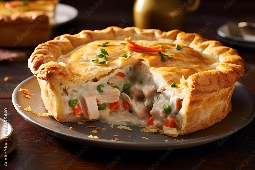 Chicken pot pie fresh from oven. Chicken pot pie fresh from oven.