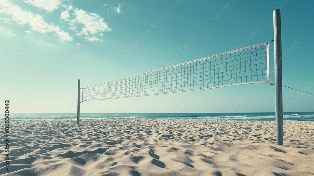Beach volleyball net against the sky. Beach volleyball concept Beach volleyball net against the sky. Beach volleyball concept