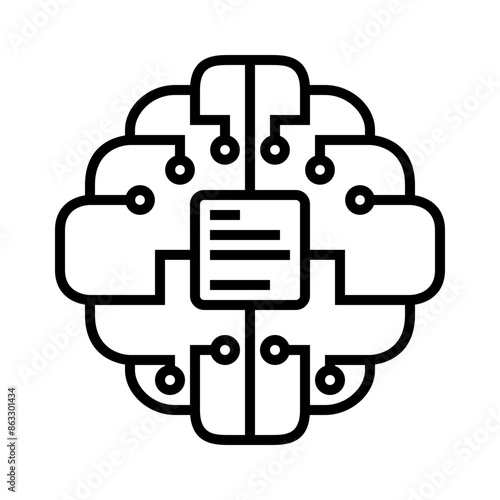 Ai Text Generation Line Icon