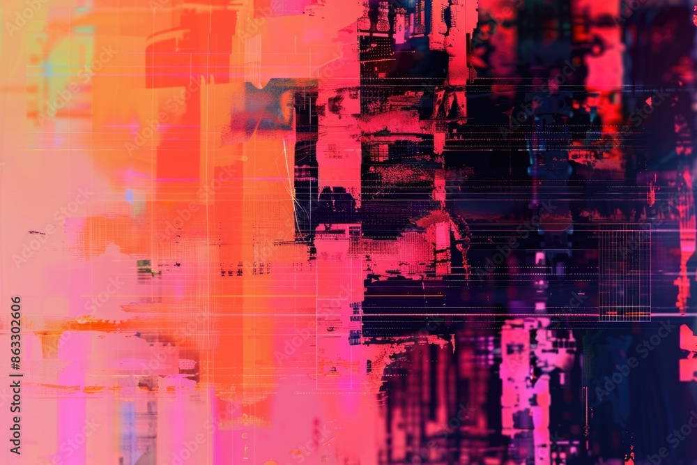 Abstract art depicting a city with buildings and urban landscape Abstract art depicting a city with buildings and urban landscape