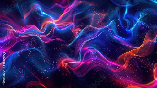 Soft neon glow on dark abstract background © TheWaterMeloonProjec