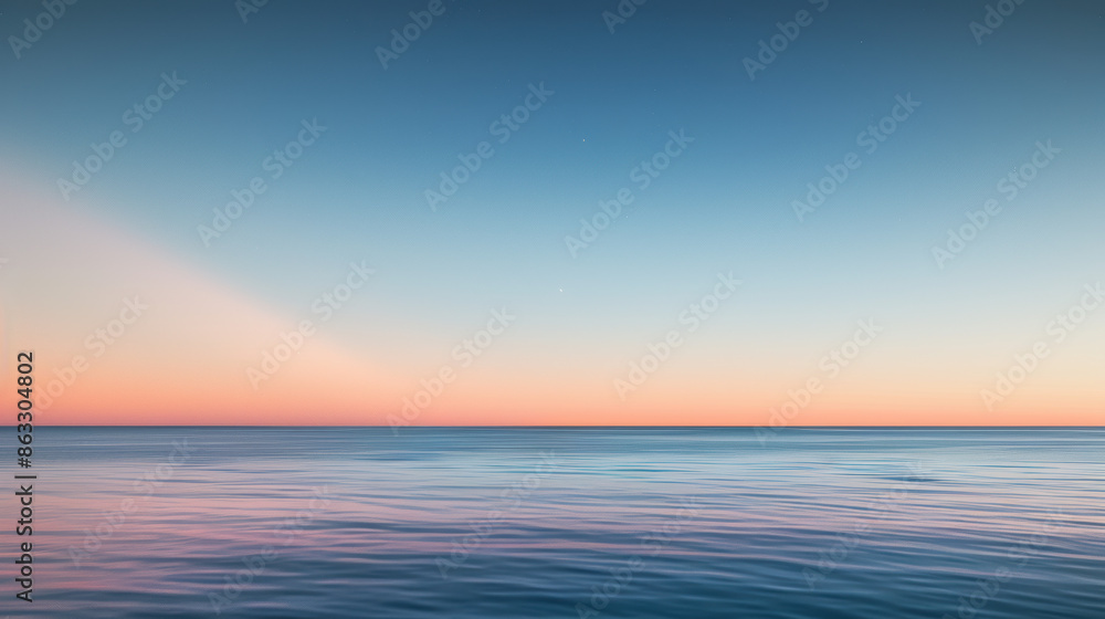 Obraz premium Serene Ocean Horizon at Sunset with Gentle Ripples.
